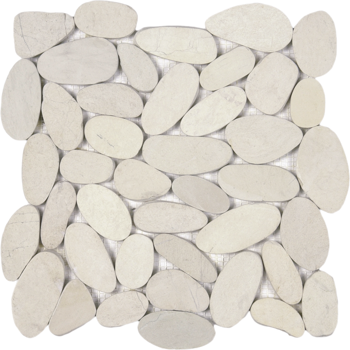 White XL Sliced Matte Pebble Interlock