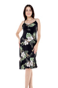 Women's Mermaid Ruffle Dress in Pineapple Garden Black