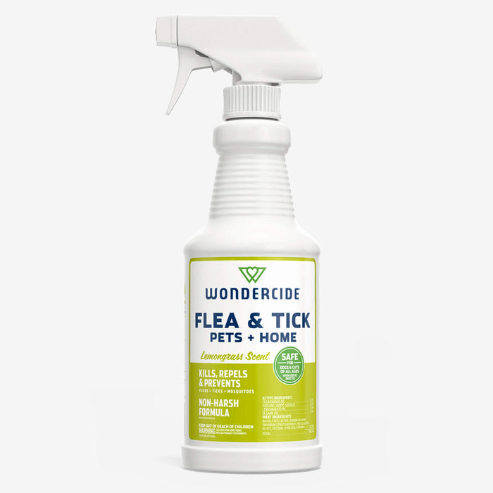 Wondercide Lemongrass Flea & Tick Spray for Pets + Home with Natural Essential Oils