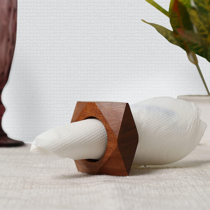 WOOD DIAMOND NAPKIN RINGS