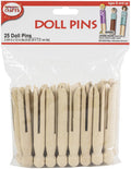 WOOD DOLL PINS: 3.75"X1/2" 25 PACK