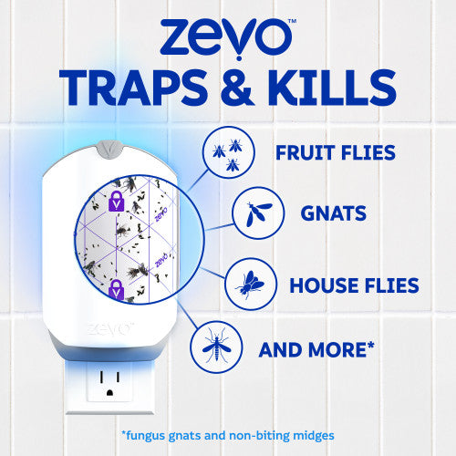 Zevo Flying Insect Trap Refill Cartridges, Fly Trap, Fruit Fly Trap